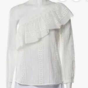 Veronica Beard Women's Size 0 Off The Shoulder Blouse Top White